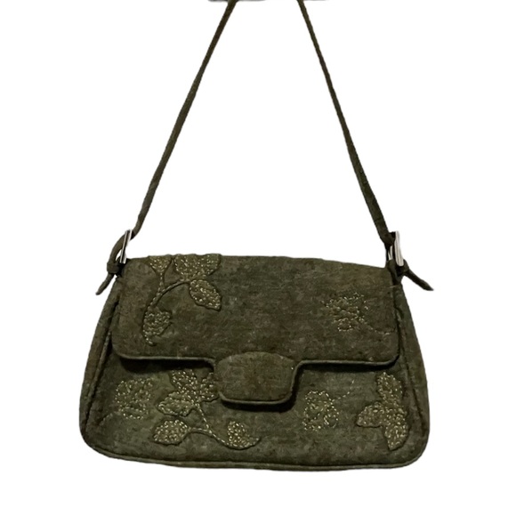 Villager Liz Claiborne Embroidered Small Felt Shoulder Bag - Picture 4 of 16